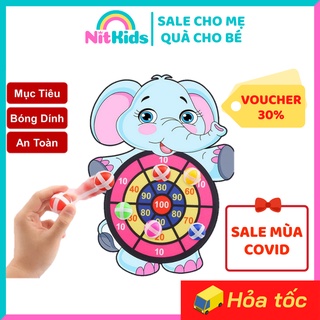 Bảng Ném Bóng Dính, Đồ Chơi Phi Tiêu Nitkids Cho Bé, Hình Con Vật Dễ Thương, Trò Chơi Giải Trí, Vận Động