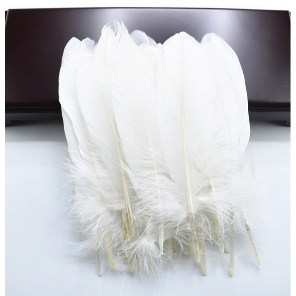 50 Lông ngỗng tự nhiên 5-7inch/13-18cm trang trí nhà cửa
