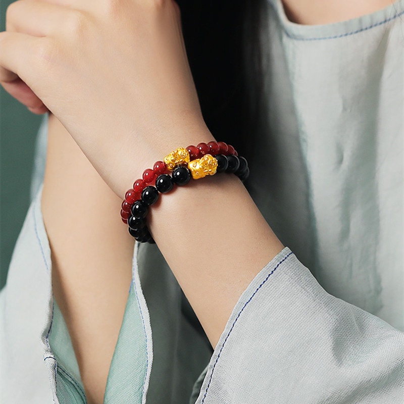 Vòng Tay Chuỗi Hạt Onyx Baby Pixiu Thời Trang Unisex