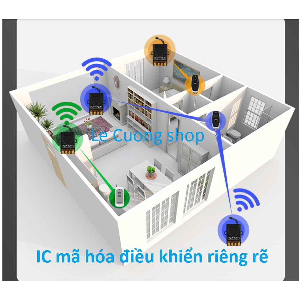 Công tắc điều khiển từ xa RF 100m,30A, 12V-72V có học lệnh lắp chống trộm xe máy ...remote xuyên tường chống nước mưa