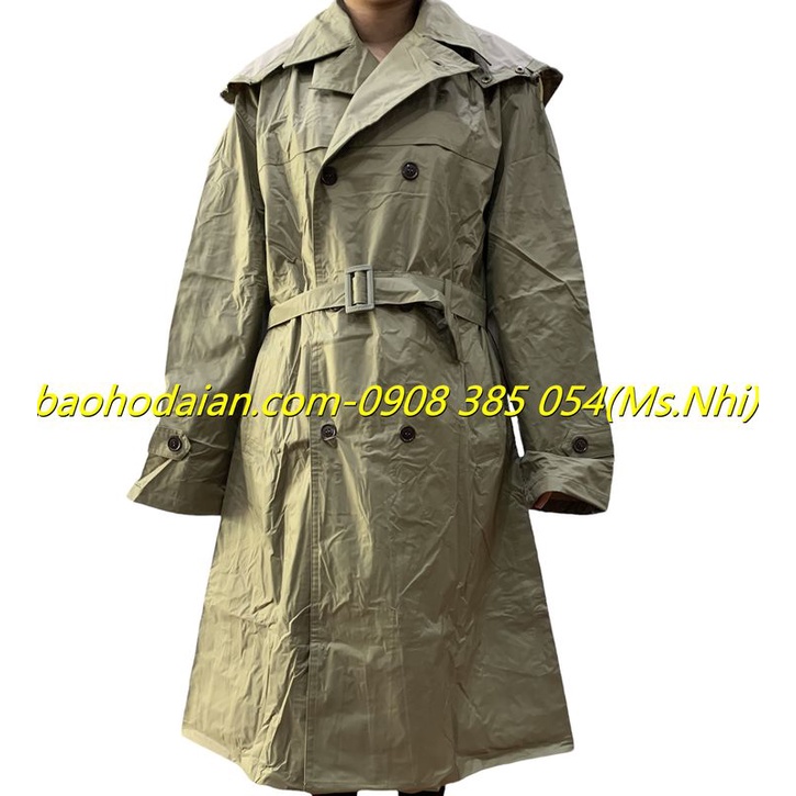 Áo mưa măng tô vải dù tráng nhựa siêu bền, chống thấm nước cực tốt- Hình thật