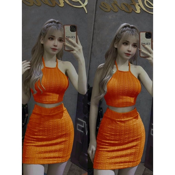 Set Váy chữ A kèm áo yếm vải xốp QC xịn 🦋🦋🦋🦋🦋LYNG alohashop91