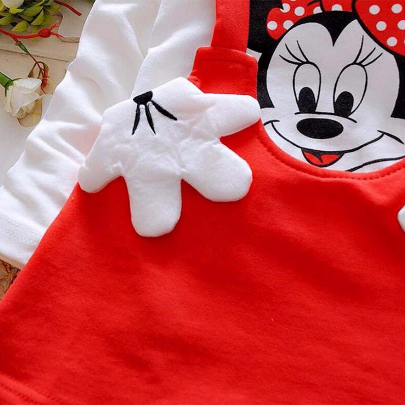 Đầm công chúa tay dài in hình mèo Minnie dễ thương cho bé