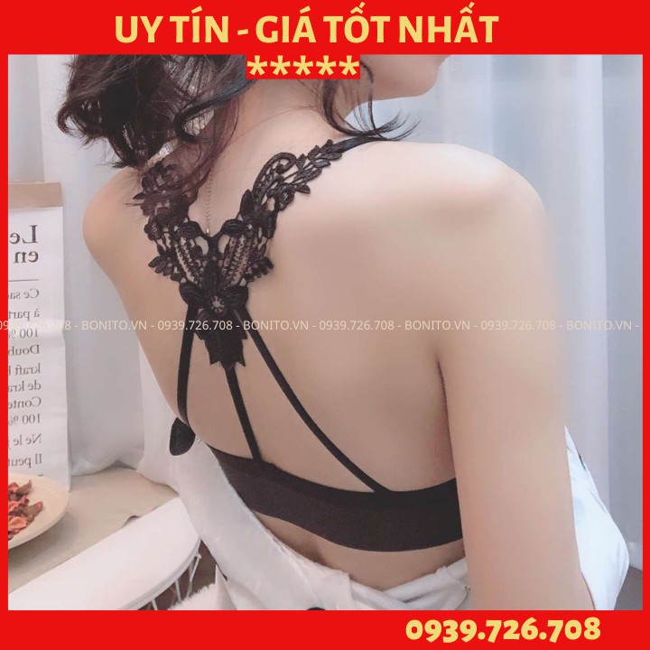 Áo lót bra cotton lưng ren bướm 3 lỗ