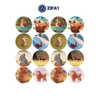10 miếng dán sticker hình động vật 3d dễ thương - 2.5x2.5cm / miếng - a1021 - zip a1