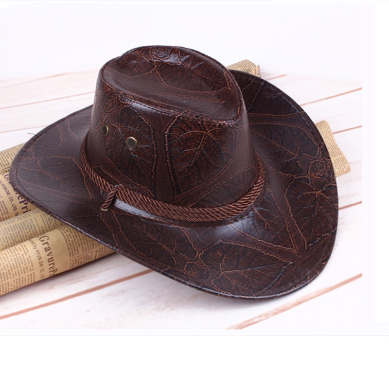 Mũ Cao Bồi Làm Bằng Da Phong Cách Retro Thời Trang Unisex