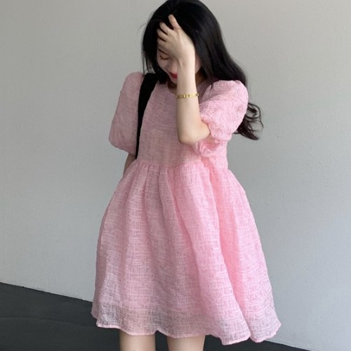 ( Sẵn ) Đầm babydoll nữ Ulzzang màu hồng AK1503