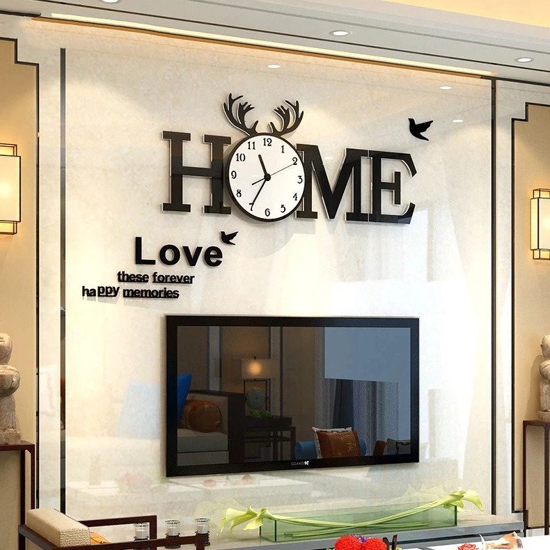 Đồng hồ treo tường hiện đại CL014 - Home ☘️KHÔNG CẦN KHOAN TƯỜNG ☘️ Trang trí phòng khách ☘️ Kèm pin và bộ kim