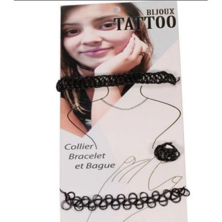Bộ 01 vòng cổ + 01 lắc chân + 01 nhẫn Tatoo Choker hot trend