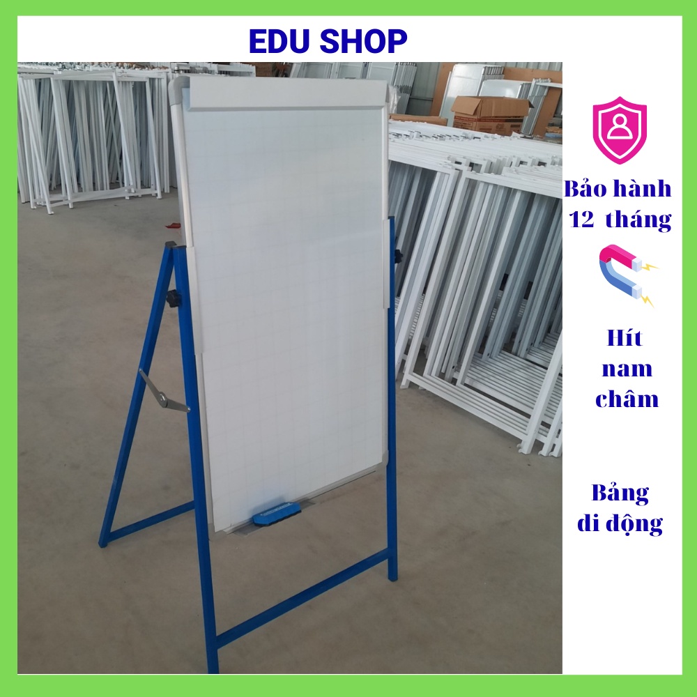 Bảng từ trắng chân di động, gấp gọn (Bảng FLIPCHART Basic) 60x10cm, Tặng giấy, bút dạ, bông lau, nam châm.