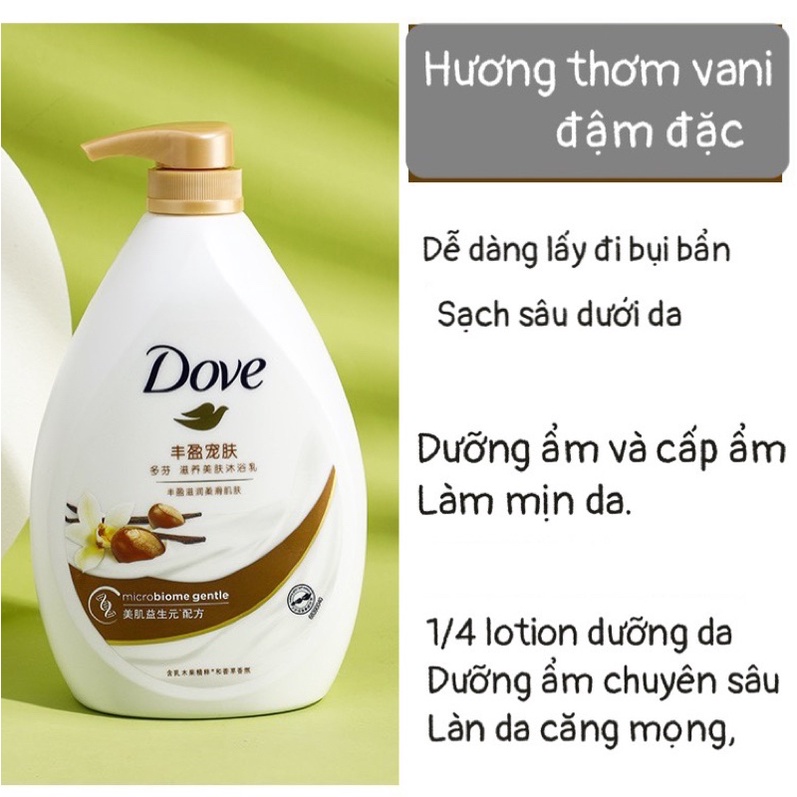 THƠM SẠCH DƯỠNG ẨM  Sữa tắm DOVE hương hoa 680ml , chính hãng nội địa Trung