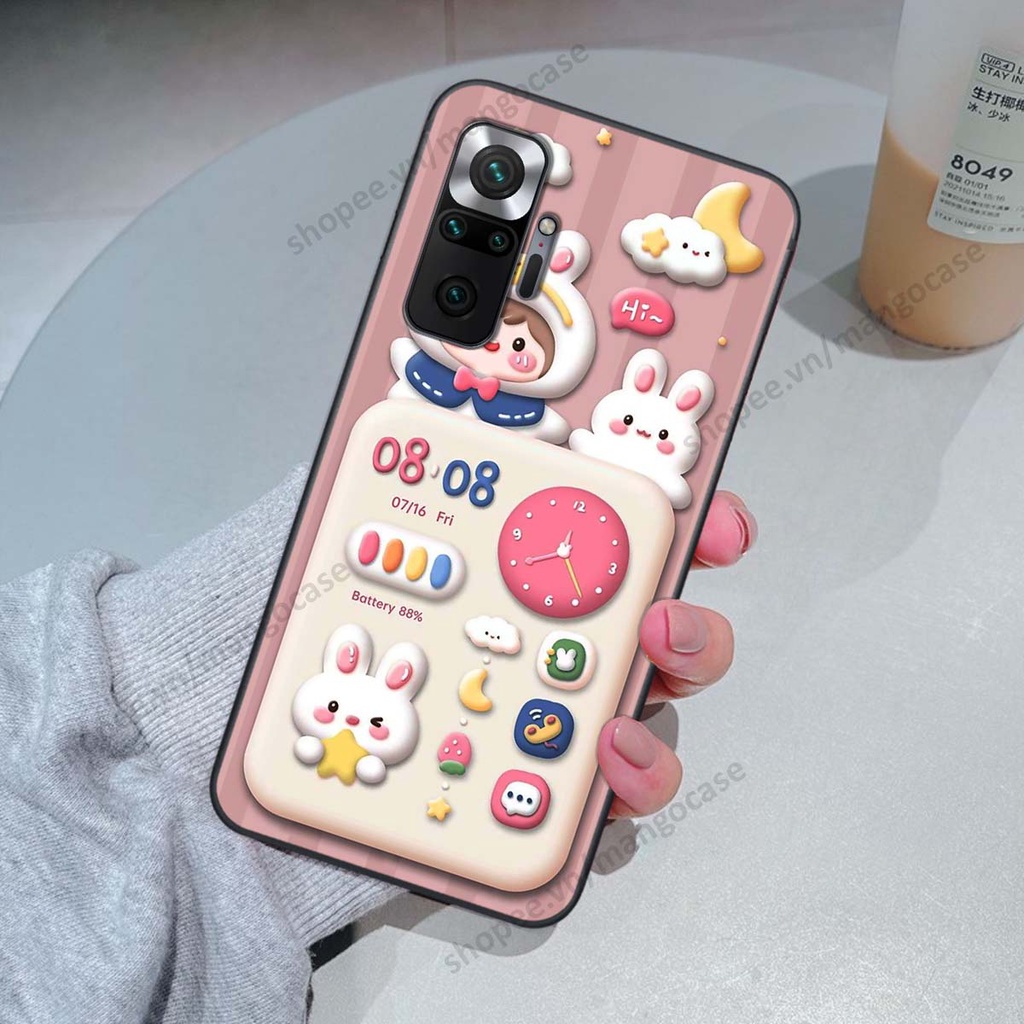 Ốp lưng Xiaomi Redmi Note 10 / Note 10 Pro hình gấu, thỏ, đồng hồ cute dễ thương