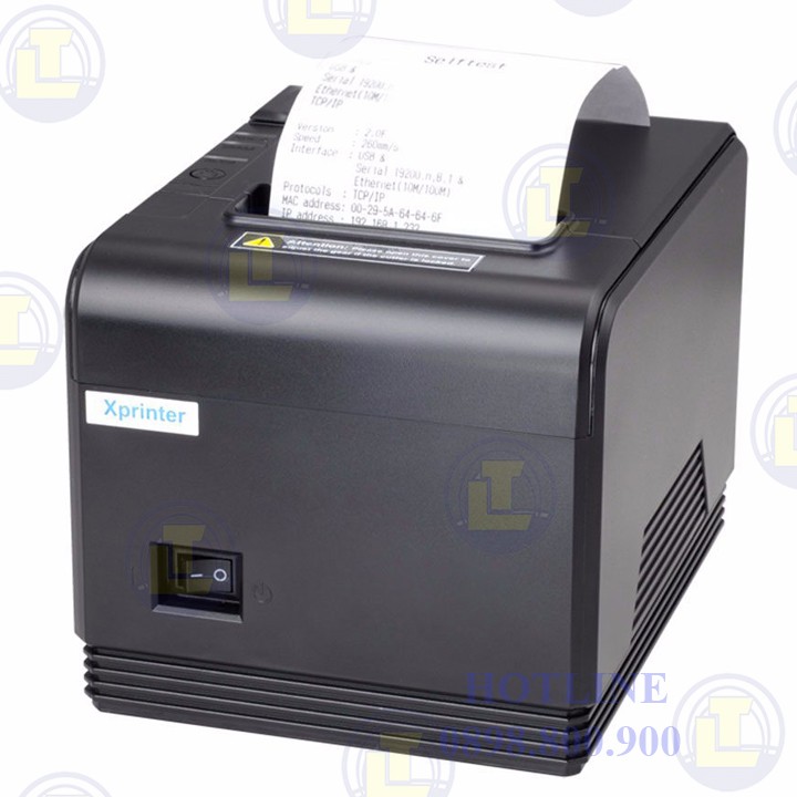 Máy in hóa đơn Xprinter XP - Q200 LOẠI 2 cổng kết nối usb và LAN + Tặng kèm 5 cuộn giấy in bill