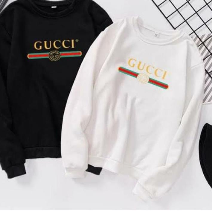 「Hyper Mall CQ9」 Áo SWEATER GUCCI Vải COTTON Lông Cừu Màu Trắng Đen Cho Nam Và Nữ!!