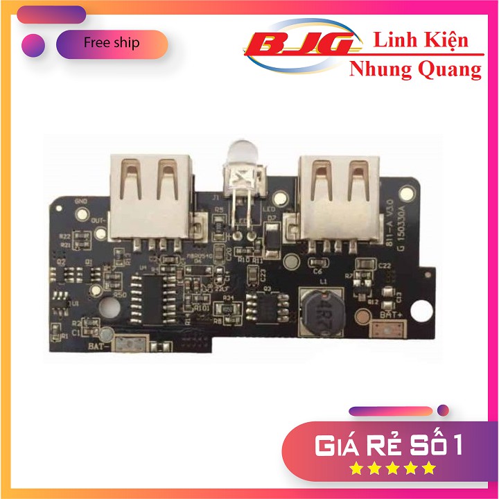 Mạch Sạc Pin Dự Phòng 18650 V4 2 Cổng Ra, Hiển Thị LCD  - linh kiện điện tử 3m