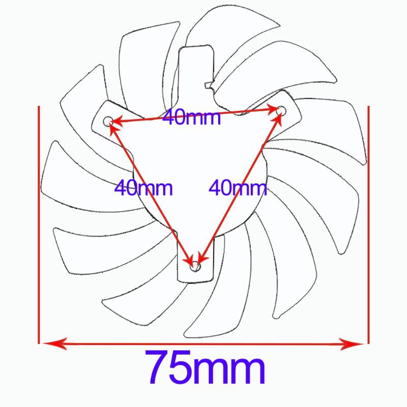 Quạt Tản Nhiệt Darkx75mm Ga81s2u Dc 12v 0.35a 4pin 40x40 X 40mm Cho Zama Gtx 970