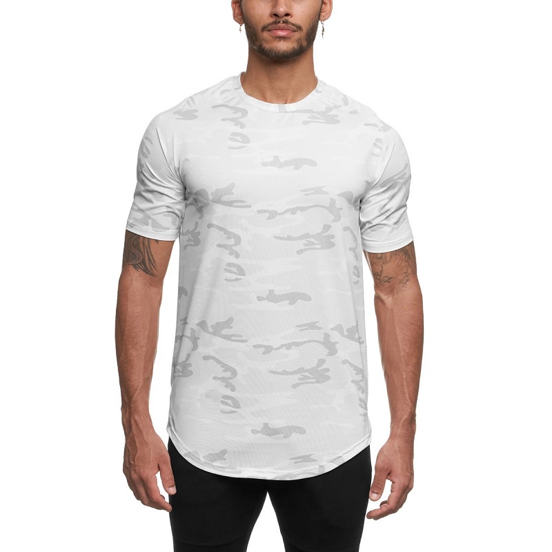 M-3XL áo thun nam camouflage round neck sports fitness t-shirt men quick-drying breathable training short sleeved tshirt