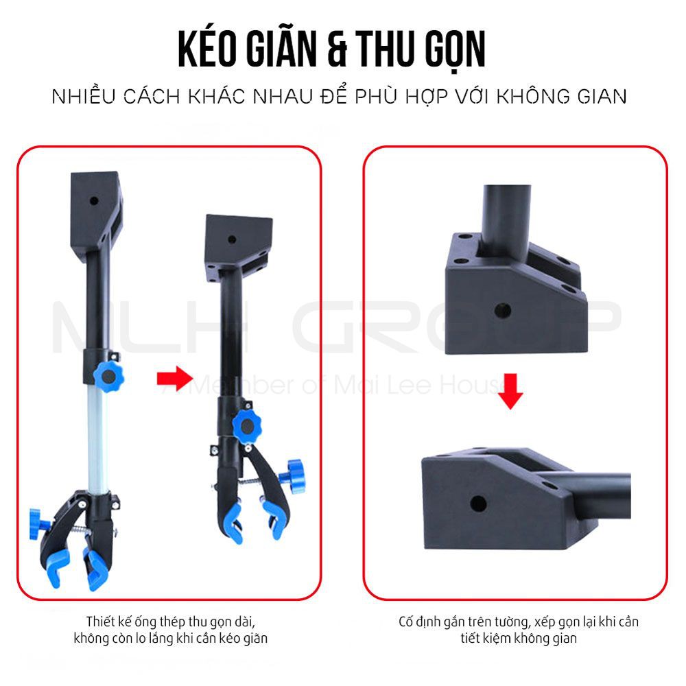 Giá Đỡ Xe Đạp Kẹp Xe Đạp Lên Tường Nhỏ Gọn Chắc Chắn Tiết Kiệm Không Gian Chống Trầy Xước Xe Đạp Tiện Dụng MLH