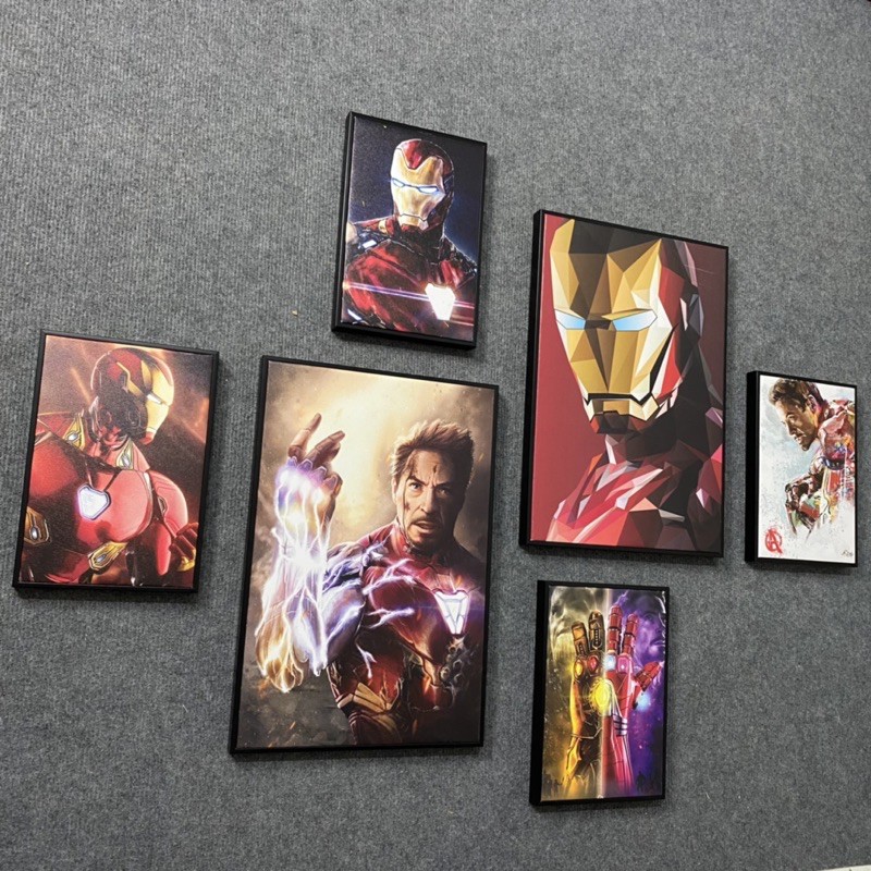 Bộ 6 Tranh Iron Man Siêu Đẹp, Có Khung Composite, Tặng Đinh Treo Tranh | BigBuy360 - bigbuy360.vn