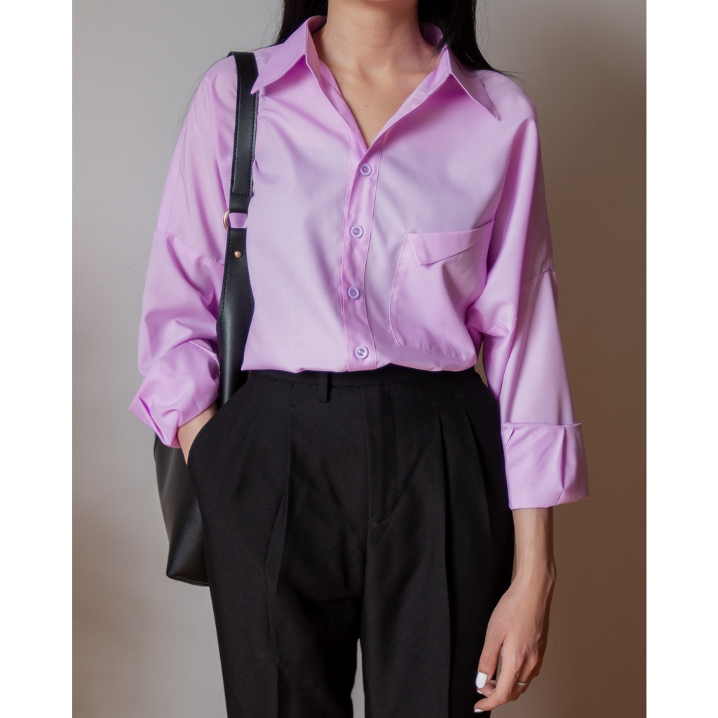 Áo sơ mi basic oversize Đen Clothing SM2