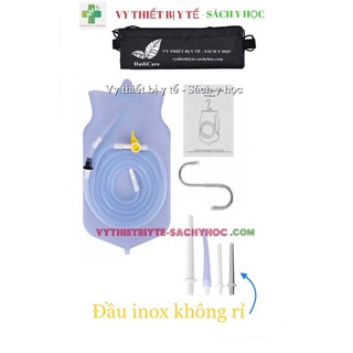 ( Đầu thụt inox )Dụng Cụ Coffee Enema, Thải Độc Cà Phê, Thải Độc Đại Tràng, Túi Súc Ruột Bằng Silicon Và Túi xúc ruột.