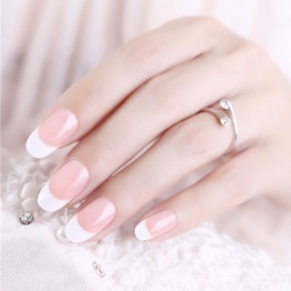 Bộ 24 móng tay giả kiểu trắng đầu móng