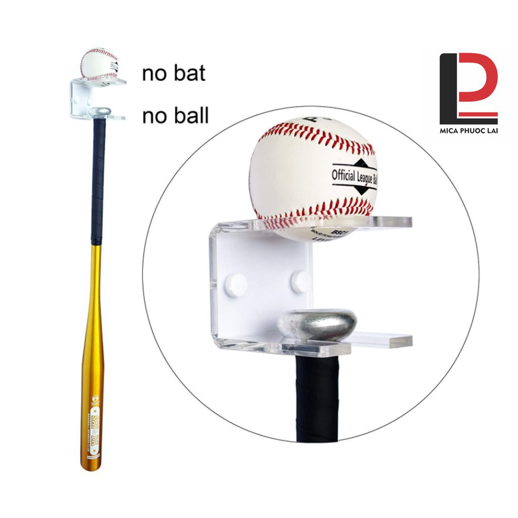Giá để dụng cụ bóng chày treo tường acrylic cao cấp