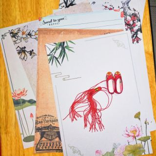 Set 10 giấy viết thư cổ phong Trung Quốc