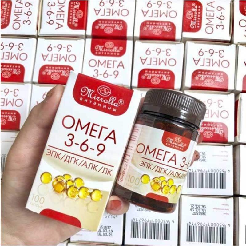 Viên uống trắng da Omega 369 Mirrolla Nga 100 viên, Omega tốt cho sức khỏe, trắng da, đẹp da
