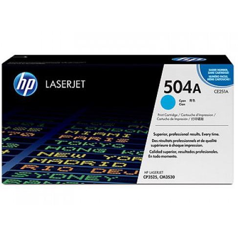 Mực in HP504A Cyan Toner Cartridge (CE251A) for HP Laserjet CM3530 Series / Canon LBP7780Cx