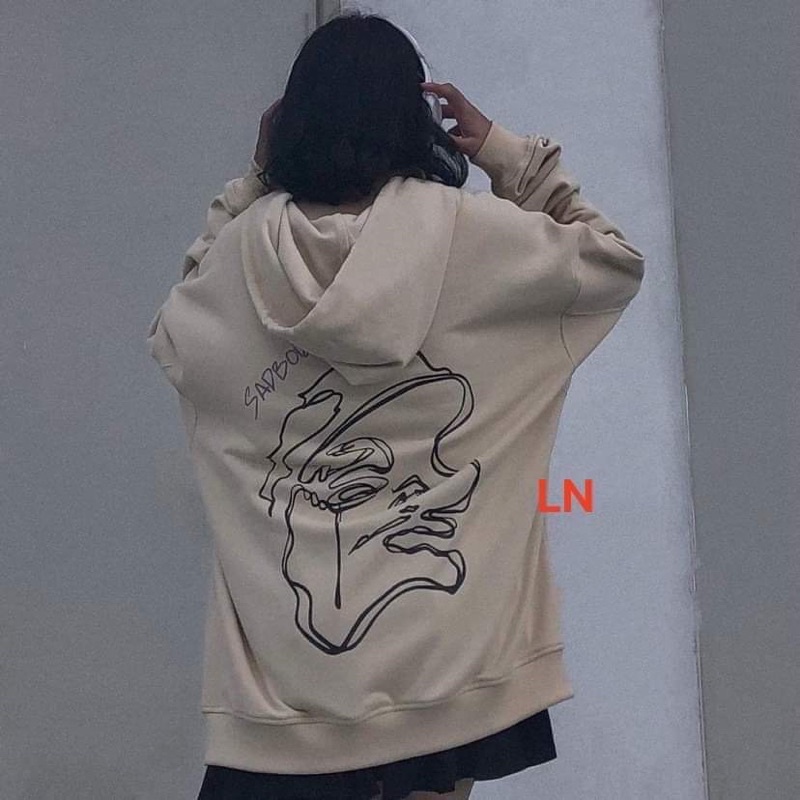 Áo hoodie SADBOIZ in lưng LN11