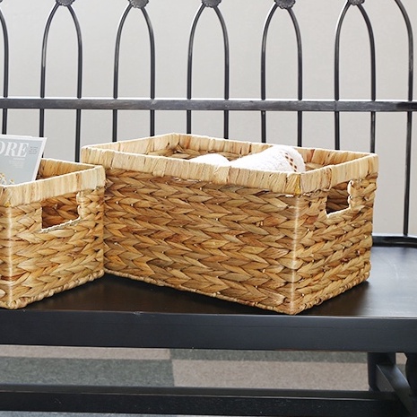 Giỏ bèo lục bình chữ nhật BAMBOOO ECO đựng đồ đa năng trang trí decor