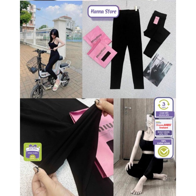 Quần Legging Nữ Cạp Cao Chất Umi Hàn Co Giãn 4 Chiều Tôn Dáng