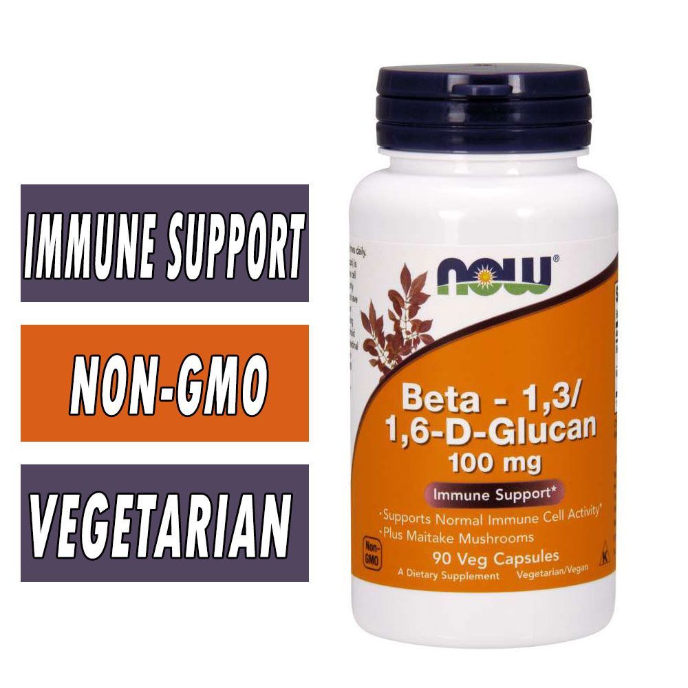 D GLUCAN Tăng Cường Hệ Miễn Dịch Cho Cơ Thể Now Beta 1,3/1,6-D-Glucan 100mg (90 Viên)
