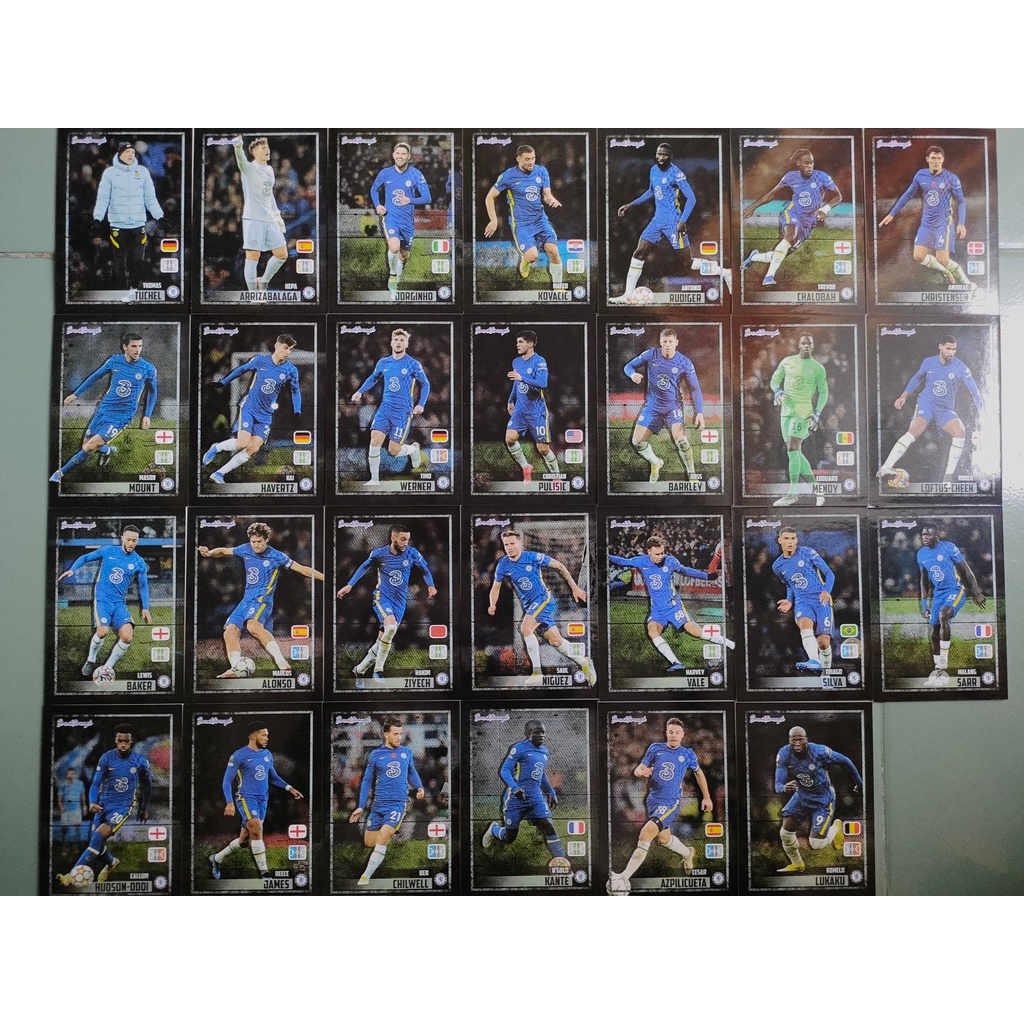 Bộ 27 Thẻ Cầu Thủ Bóng Đá SKY Card Chelsea 2021 2022 | Kante Kai Havertz Mason Mount Werner Lukaku Reece James Silva
