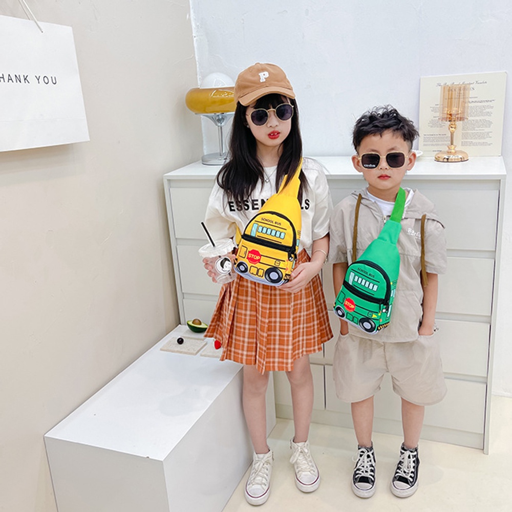 Túi Vải Canvas Đeo Chéo Hình Xe Hơi Dễ Thương Phong Cách Hàn Quốc Thời Trang Mùa Hè Cho Bé Trai / Gái