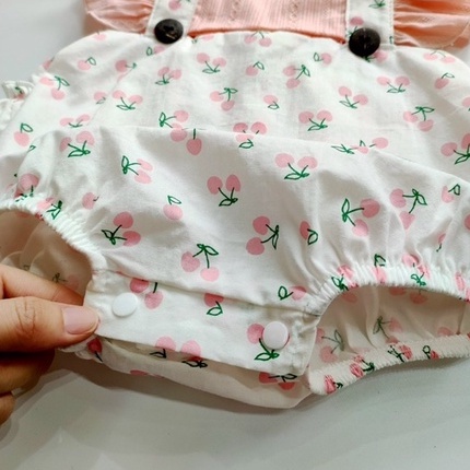 Set Bodysuit thiết kế cao cấp yếm tặng kèm Turban cho bé gái sơ sinh đến 13kg mặc Lễ Tết - Riokids BD8