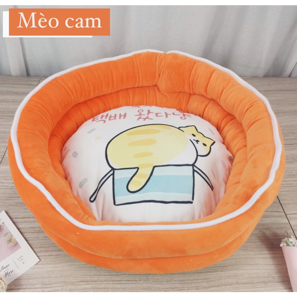 Ổ đệm tròn cho chó mèo 50x20cm KHÁCH INBOX CHỌN MÀU