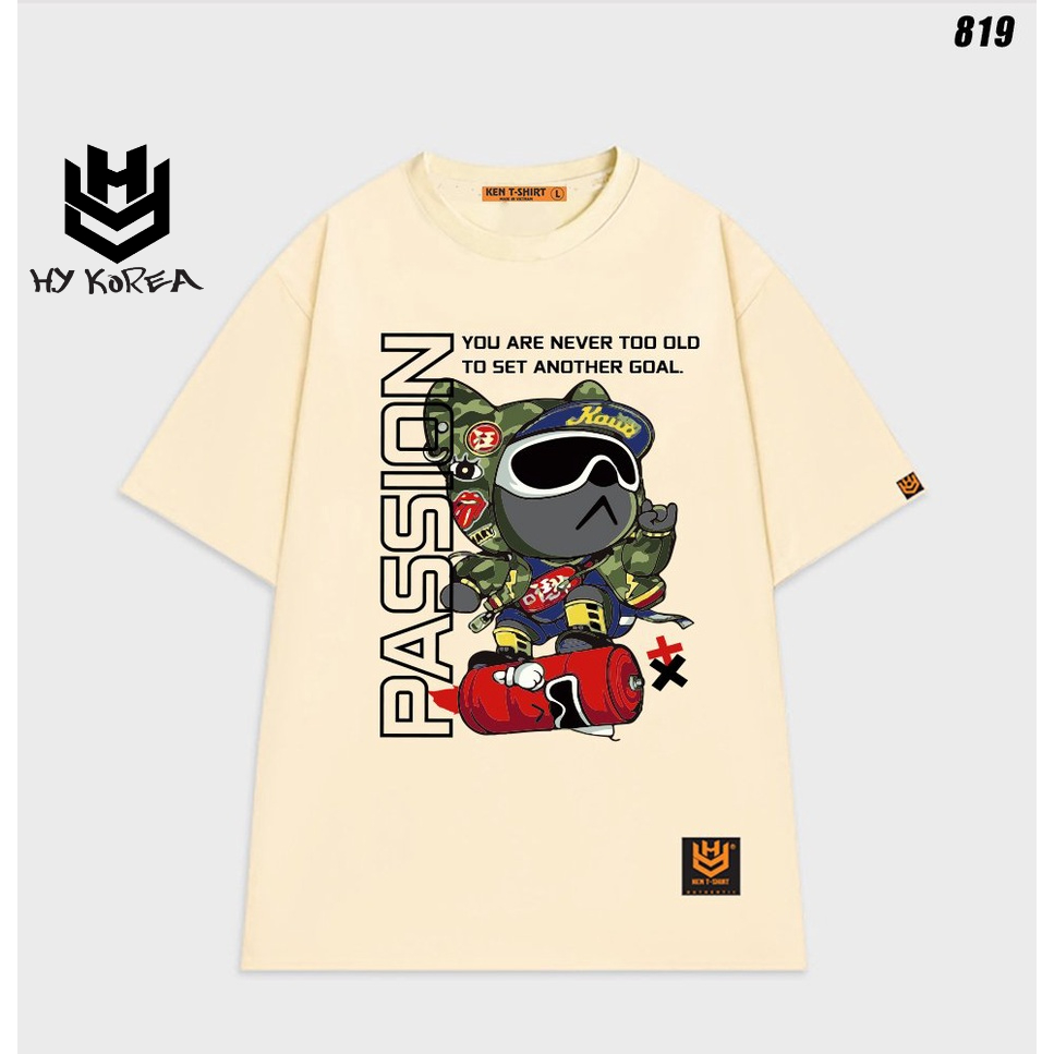 Áo phông form rộng Chó hiphop Passion 819 unisex nam nữ tay lỡ HY KOREA