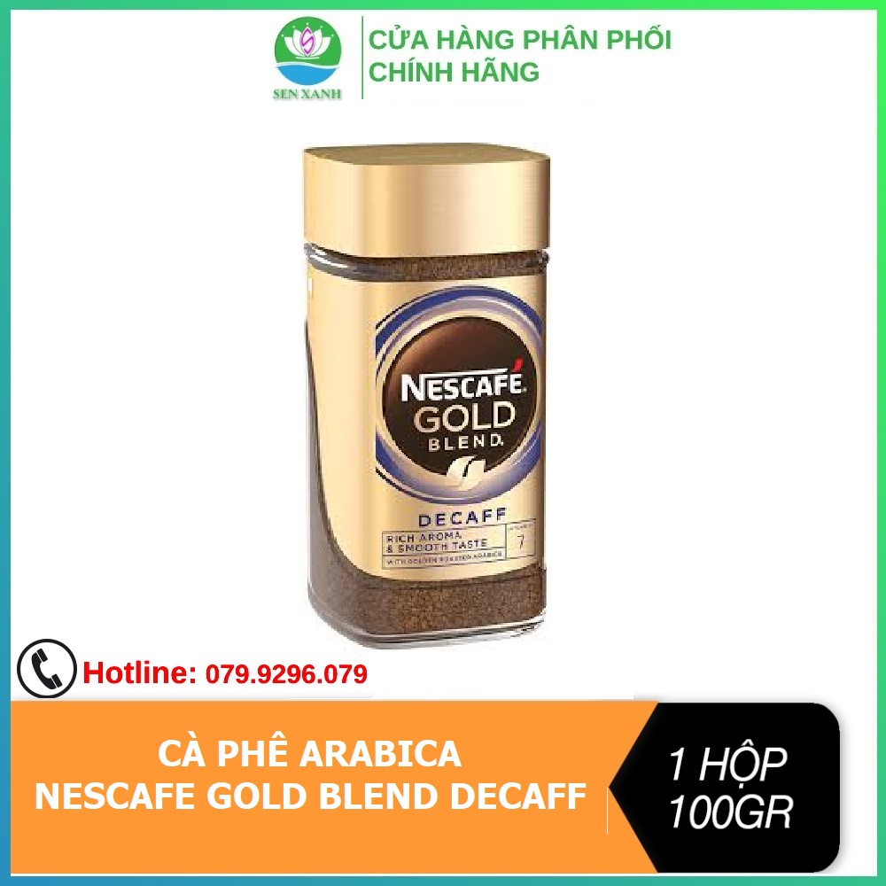 Cà phê Arabica nguyên chất hòa tan Nescafé® Gold Blend Decaff 100g - Không Caffein- Nhập khẩu từ Anh