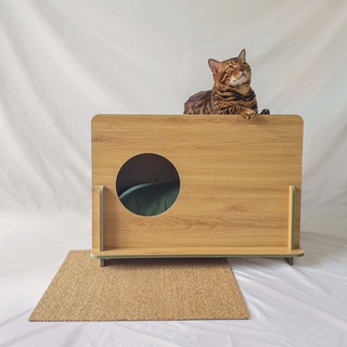 Nhà mèo hình hộp gỗ MDF chống ẩm