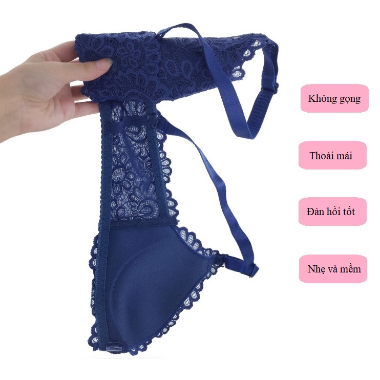 Áo lót ngực nữ vải ren cài trước cao cấp, thiết kế đơn giản, trẻ trung, dễ phối đồ (MS 04076) Anna Shop