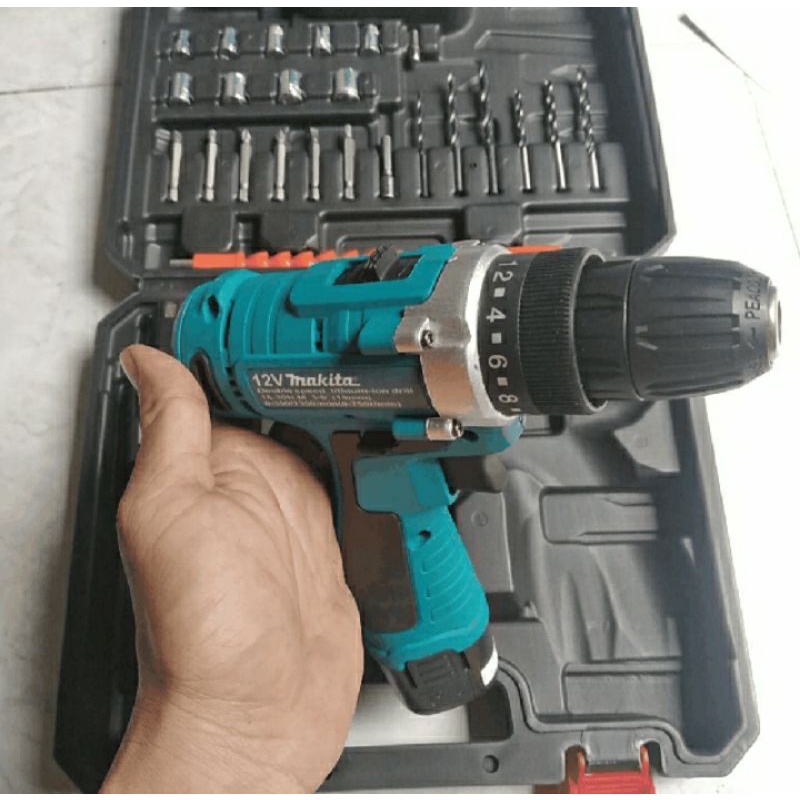 Máy khoan pin 12V hãng Makita 2 pin tặng phụ kiện ,siêu khỏe pin trâu - máy khoan tường - khoan sắt - khoan gỗ