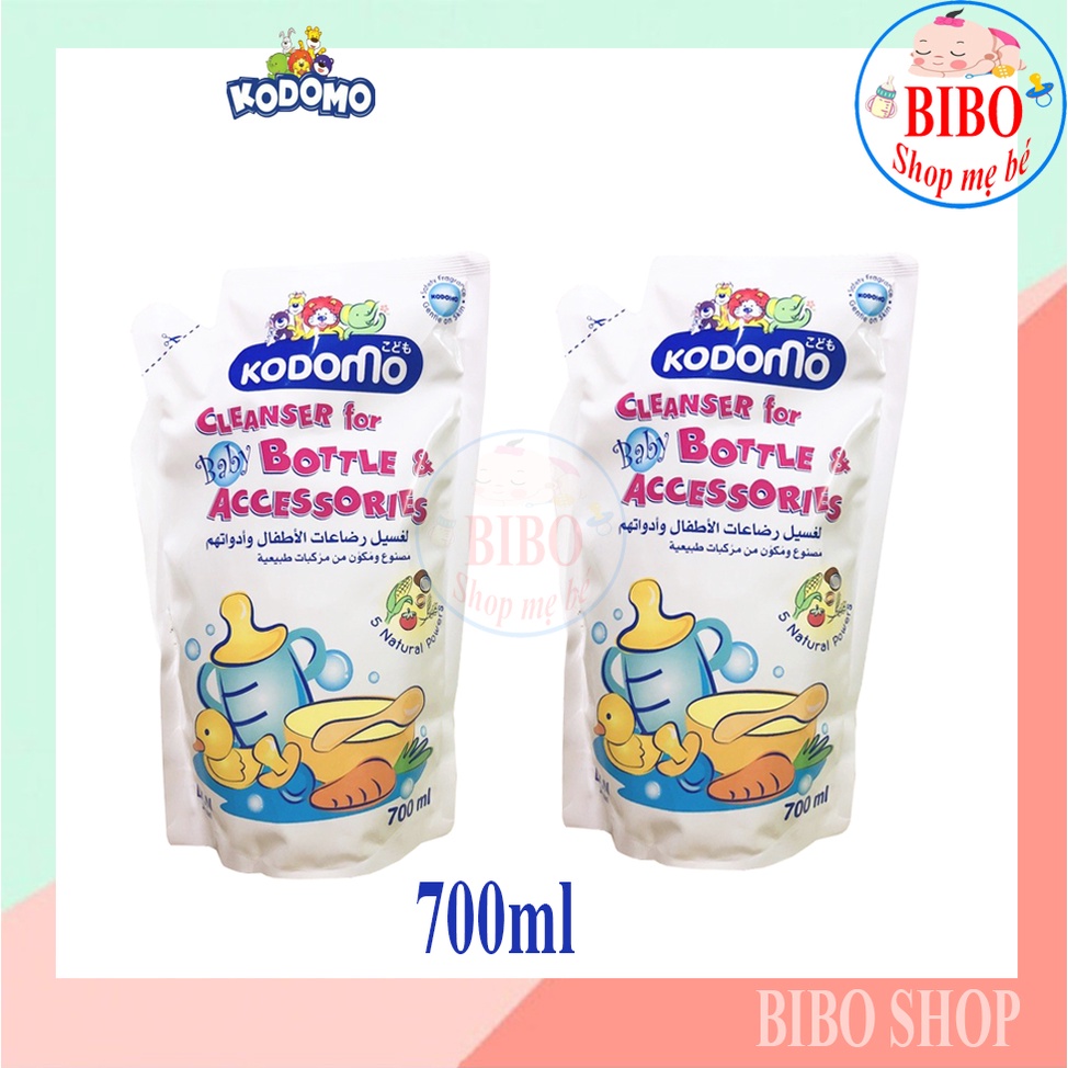 Nước Rửa Bình Sữa Kodomo Rửa Rau Củ Và Phụ Kiện, An Toàn Cho Bé 700Ml Dạng Túi