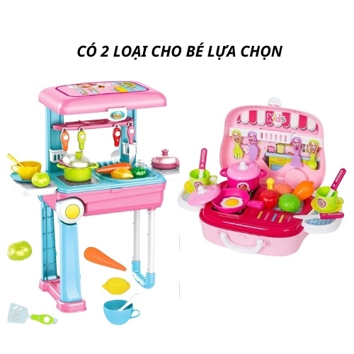 Bộ đồ chơi nấu ăn nhà bếp hình valy cao cấp lịch sự cho bé gái 2 3 4 5 6 7 8 tuổi. Đồ chơi nhập vai cho trẻ em MUMBABY39