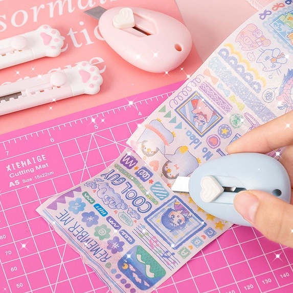 DAO RỌC GIẤY MINI ĐÁNG YÊU HÌNH CHÂN MÈO, ĐÁM MÂY, TRỨNG