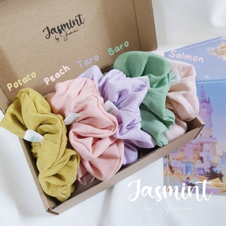 [Scrunchies] Đồ buộc tóc, cột tóc vải Linen màu kẹo ngọt tông pastel xinh xắn Jasmint