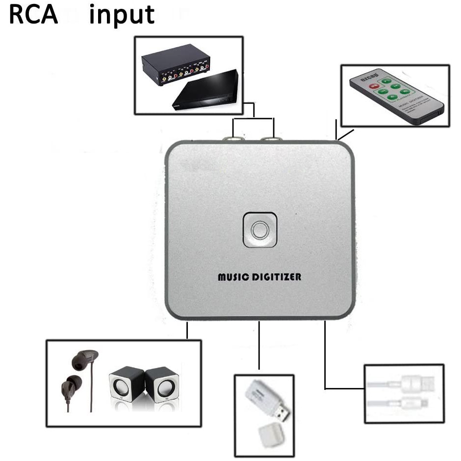 Bộ Chuyển Đổi Băng Cassette Cd Mp3 Với Đầu Cắm 3.5mm & Cổng Rca Điều Khiển Từ Xa