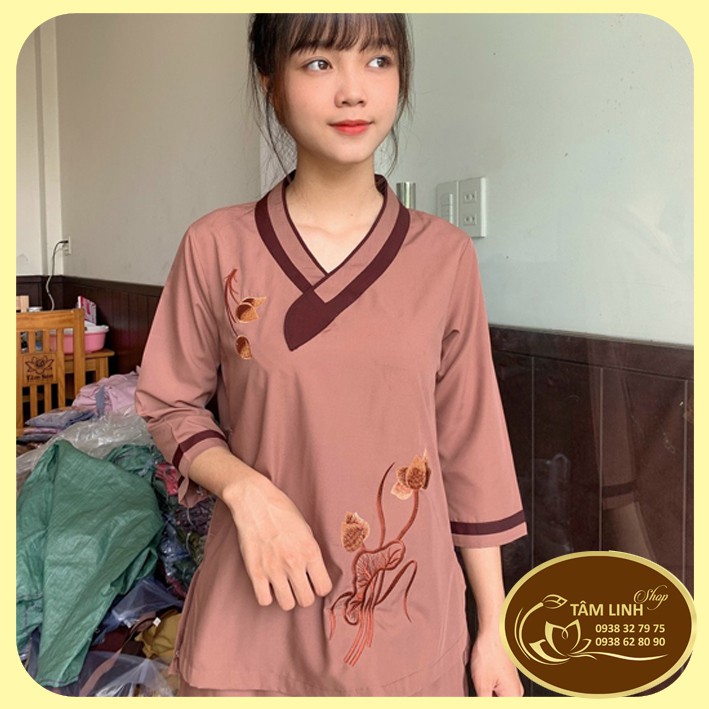 Đồ Lam Đi Chùa_Mẫu Tim Bầu