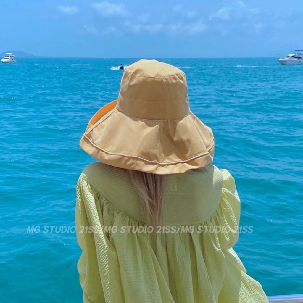 Mũ Tai Bèo MG STUDIO Rộng Vành Bằng Vải Nhung Da Đào Với 4 Màu Sắc Lựa Chọn